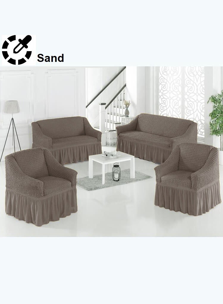 EVORY HOME 4-Piece Sofa Cover Set of 7-Seater Super Stretchable Anti-Wrinkle Slip Resistant Furniture Protector  - Image 1