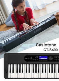 CASIO CT-S400 Digital Musical Piano Keyboard - 400 Tones - 77 Rhythms - 48 Polyphony, With Power Adaptor  - Image 1