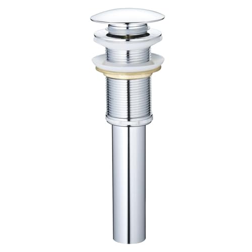 Yodel Faucet Bathroom Vessel Sink Drain Without Overflow for Big 1 3/4" Drain Opening Only - Pop Up Drain,Chrome,Y1618W-CH - Image 1