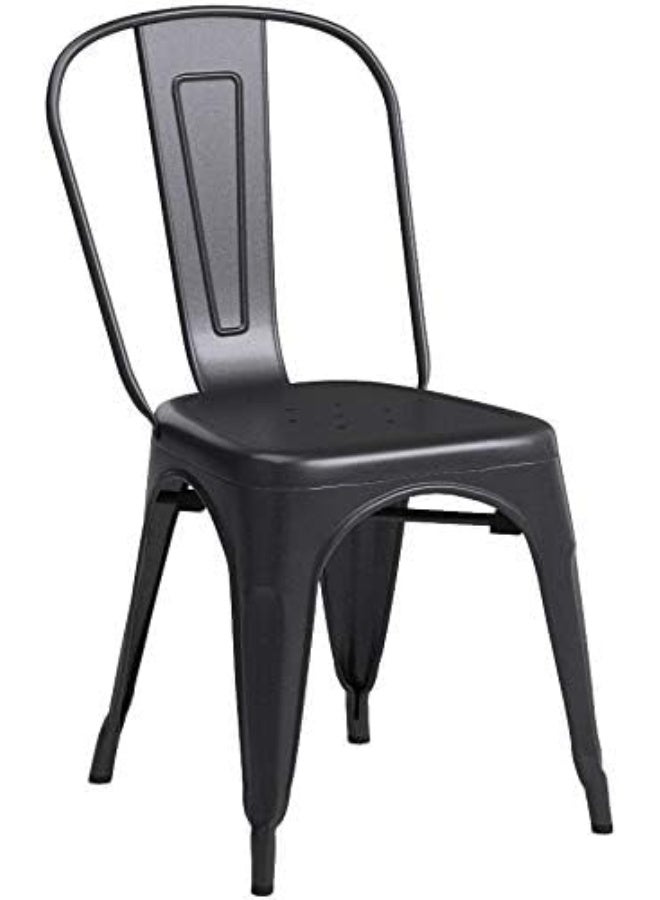 FDW FDW Metal Dining Chairs Set Of 4 Indoor Outdoor Chairs Patio Chairs Kitchen Metal Chairs 18 Inch Seat Height Restaurant Chair Metal Stackable Chair Tolix Side Bar Chairs No Installation Required  - Image 5