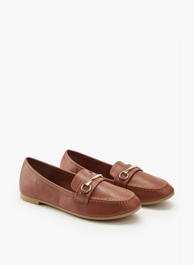 Flora Bella By Shoexpress Metallic Accent Slip-On Loafers - Image 2