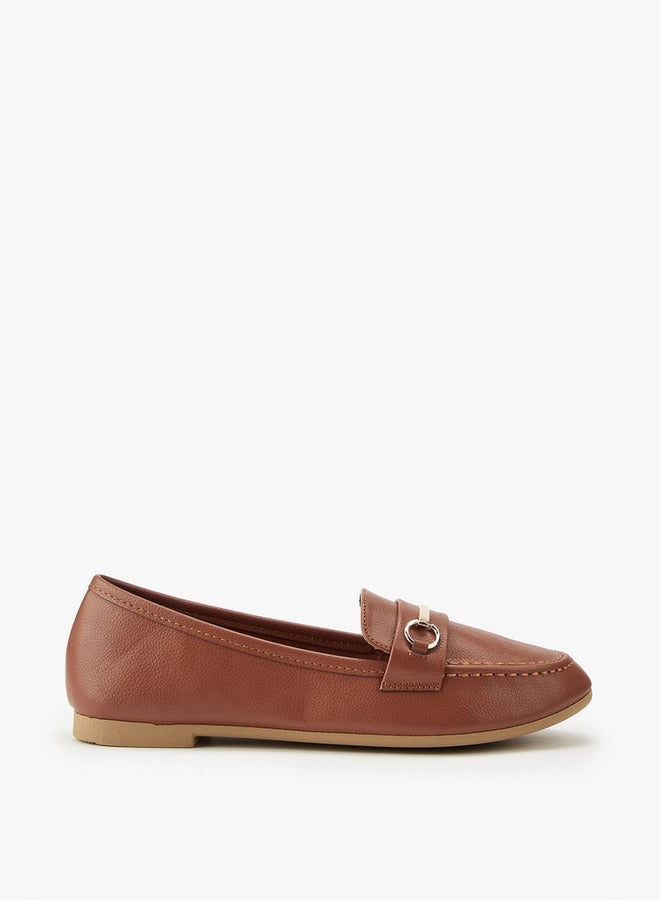 Flora Bella By Shoexpress Metallic Accent Slip-On Loafers - Image 1