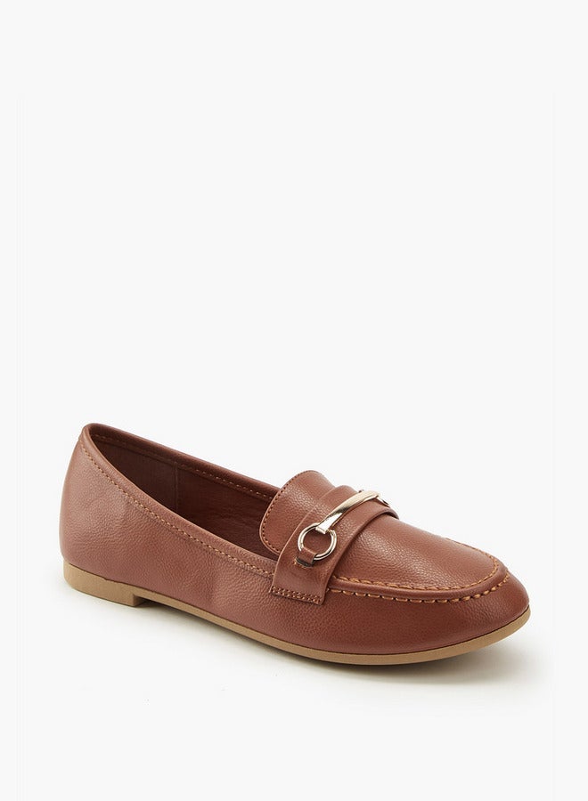 Flora Bella By Shoexpress Metallic Accent Slip-On Loafers - Image 3