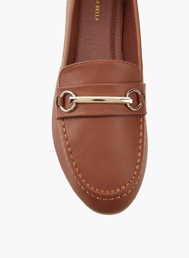 Flora Bella By Shoexpress Metallic Accent Slip-On Loafers - Image 4