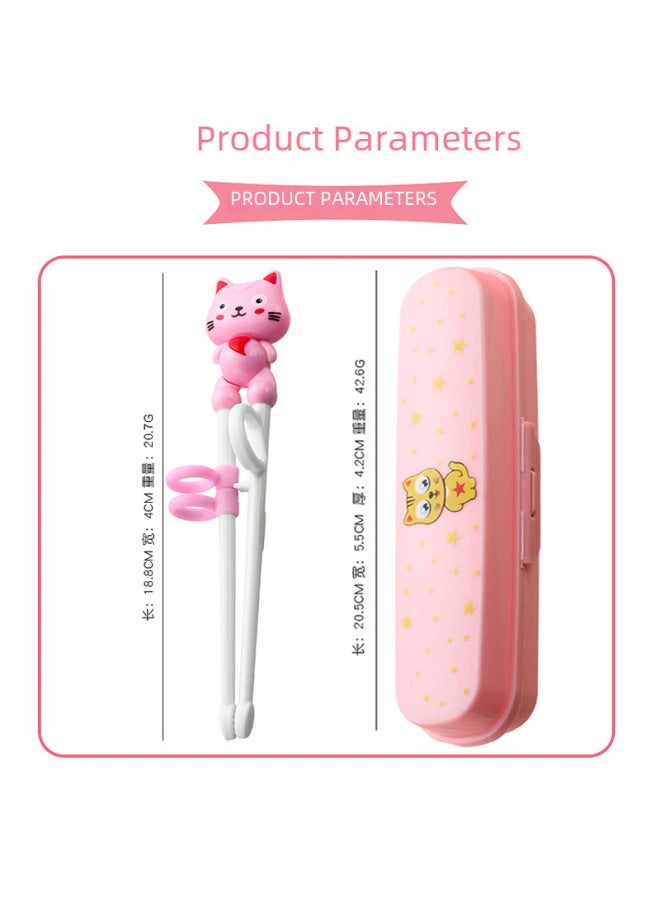 Portable Children's Training Chopsticks Baby Eating Meal Supplementary Food Feeding Auxiliary Cartoon Practice Chopsticks-Color:Koala-Blue-Card Pack  - Image 4