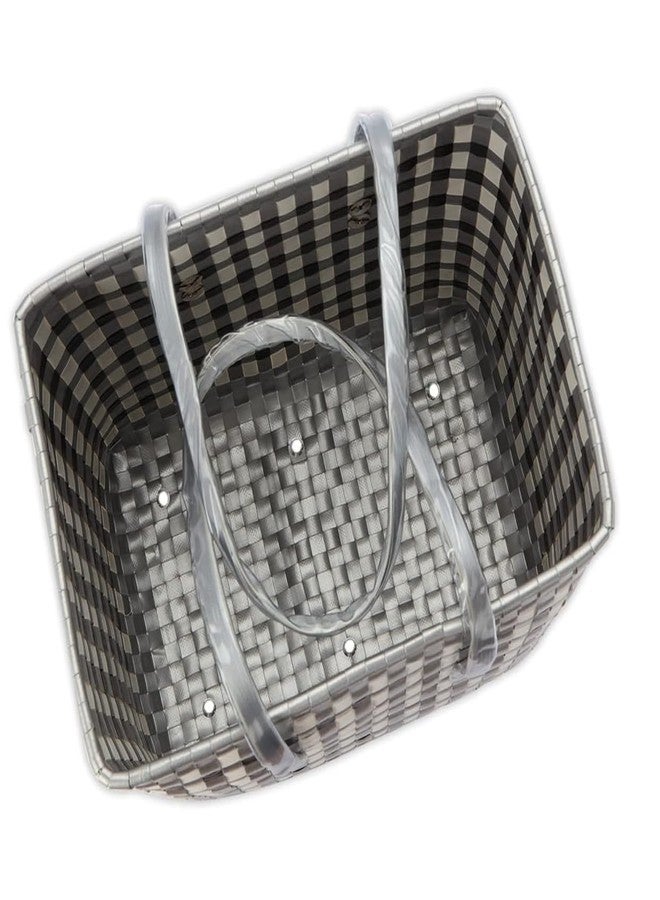 Arnavira Handmade Multipurpose Basket with Lid 4L Used as Mini Basket For Organiser, Makeup Items Storage,Kids Tiffin Basket (X-Small) (18x12x19 cm) (Silver White, X Small) - Image 3