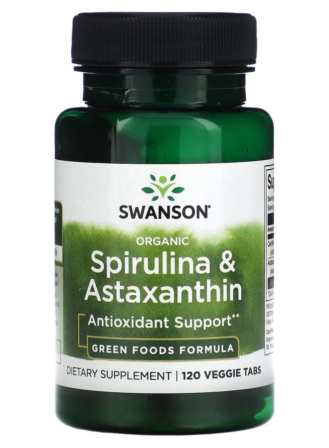 Organic Spirulina & Astaxanthin 120 Veggie Tabs