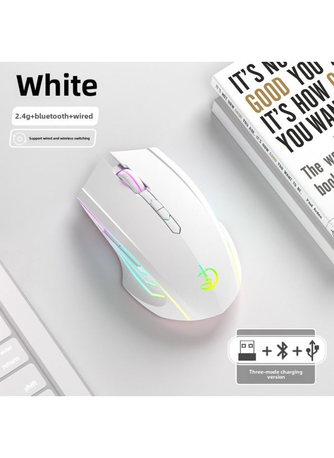 Bluetooth Wireless Mouse Mute Rechargeable For Boys And Girls Apple Lenovo HP Notebook-Specifications: Classic White - Official Standard - Image 1