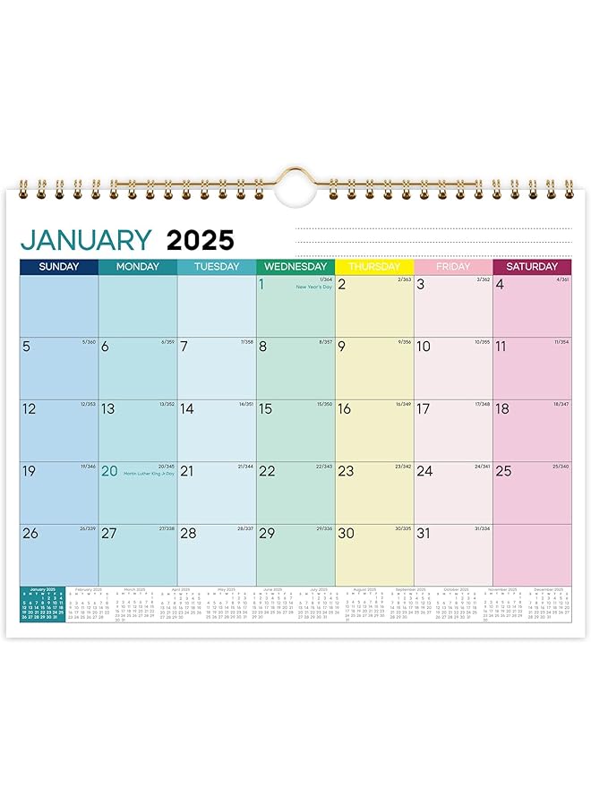 X spring Wall Calendar 2025 28X21.5Cm Monthly Desk Calendar 12 Months With Hanging Hook For Keeping Important Dates Monthly Desk Jan 2025 Dec 2025 Large Planning Calendars - Image 1