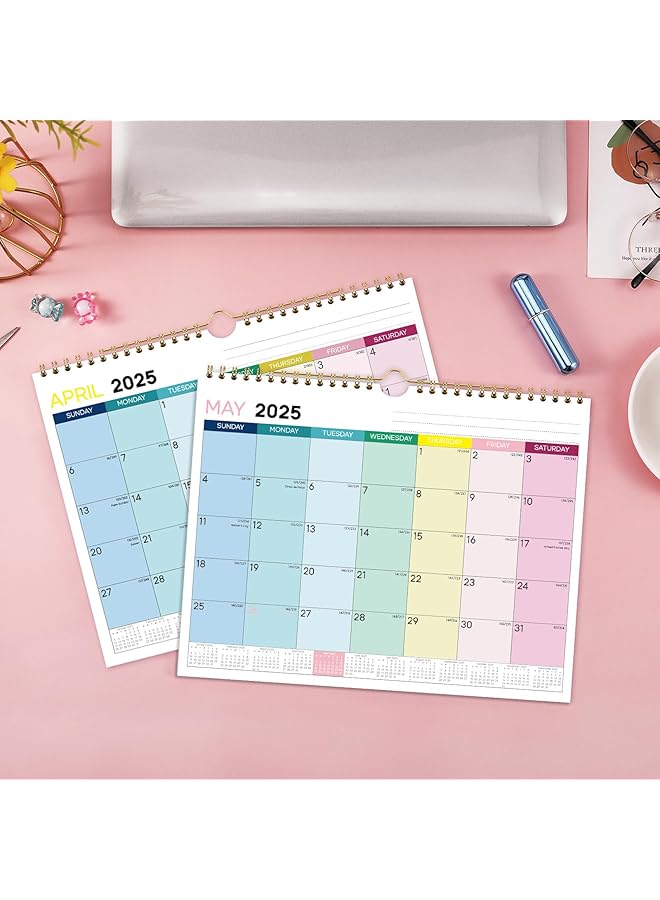 X spring Wall Calendar 2025 28X21.5Cm Monthly Desk Calendar 12 Months With Hanging Hook For Keeping Important Dates Monthly Desk Jan 2025 Dec 2025 Large Planning Calendars - Image 4