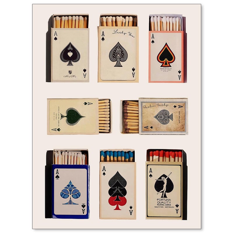 enttgo Ace of Spades Playing Card Poster Fashion Poker Canvas Wall Art Vintage Minimalist Prints Modern Trendy Bar Cart Wall Decor for Dorm Room Bedroom 12X16 inch Unframed - Image 2