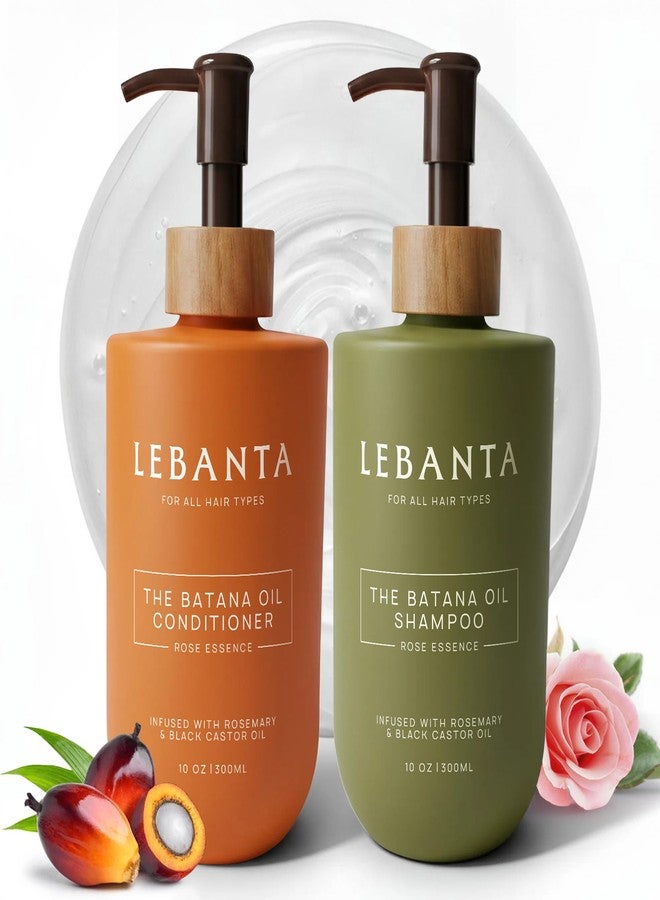 Lebanta Batana Oil Shampoo and Conditioner Set - Sulfate Free Organic Hair Growth, Thickening & Hydrating Rosemary Formula For Thinning, Damaged or Curly Hair - Natural Hair Regrowth Gifts for Women - Image 1