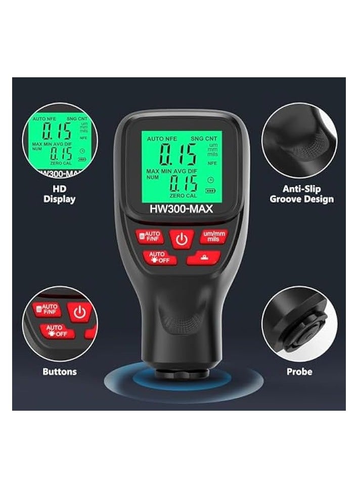 PROMASS Digital Paint Thickness Gauge Coating Thickness Tester. Original Coating Auto Car Paint Meter, Paint Meter with Automatic (Size : A) - Image 5