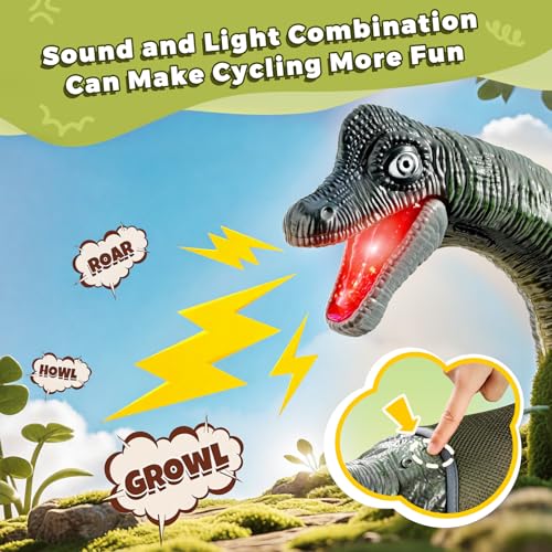 Twinkoo Dinosaur Ride On Toy Cars for KidsTwinkoo Realistic Brachiosaurus Push Car with Three Sound EffectsSound and Light Effects PP Wheels for IndoorOutdoor PlayBest Gift for KidsBrachiosaurus - Image 5