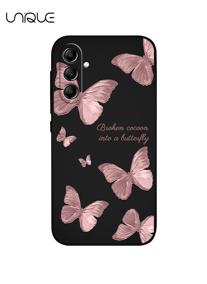 Unique Compatible with Samsung Galaxy A55 Case - Flowers Butterfly Anti Slip Shockproof Flexibility Soft Silicone Protector Phone for Samsung Galaxy A55 Case - Black  - Image 1