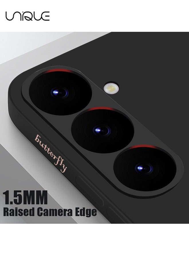 Unique Compatible with Samsung Galaxy A55 Case - Flowers Butterfly Anti Slip Shockproof Flexibility Soft Silicone Protector Phone for Samsung Galaxy A55 Case - Black  - Image 2