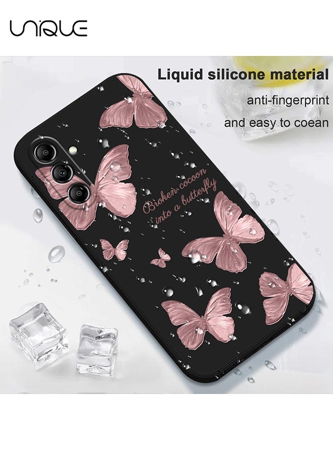 Unique Compatible with Samsung Galaxy A55 Case - Flowers Butterfly Anti Slip Shockproof Flexibility Soft Silicone Protector Phone for Samsung Galaxy A55 Case - Black  - Image 4