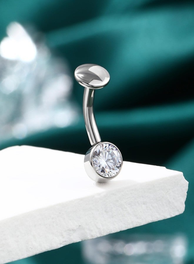 كوتشارم حلقات سرة من التيتانيوم الصلب من كوشارم G23، مقاس 14G و8 مم، حلقات سرة عائمة للنساء، مجوهرات ثقب السرة. - Image 4