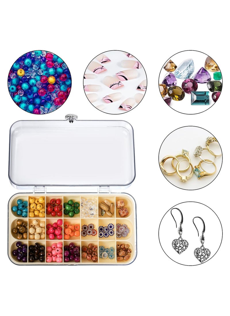KASTWAVE - Acrylic Clear Jewelry Organizer Box, Earring Organizer with 21 Grids Jewelry Tray, Holds Necklaces, Bracelets, Bangles, Rings, Earrings, 1 Pack - Image 1