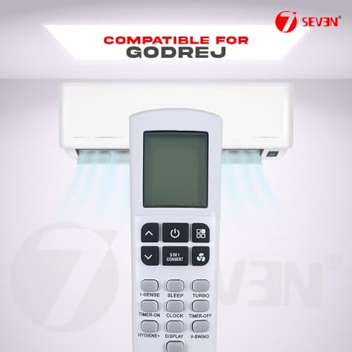 7-Seven 7SEVEN® Compatible with Godrej AC Remote Control R21W1 Model 256 259 Split Air Conditioner Suitable for 1 1.5 2 Ton 5 in 1 Convert Hygiene+ Hotkey - Match Keys Exactly with Existing Remote Controller - Image 5