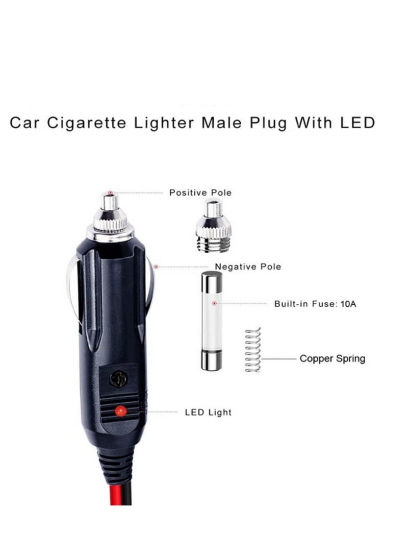 12V Cigarette Lighter Plug Fused Replacement Cigarette Lighter Male Plug with Leads CB Radio Cigarette Lighter Adapter for Car Vehicle Mobile Radio  - Image 4