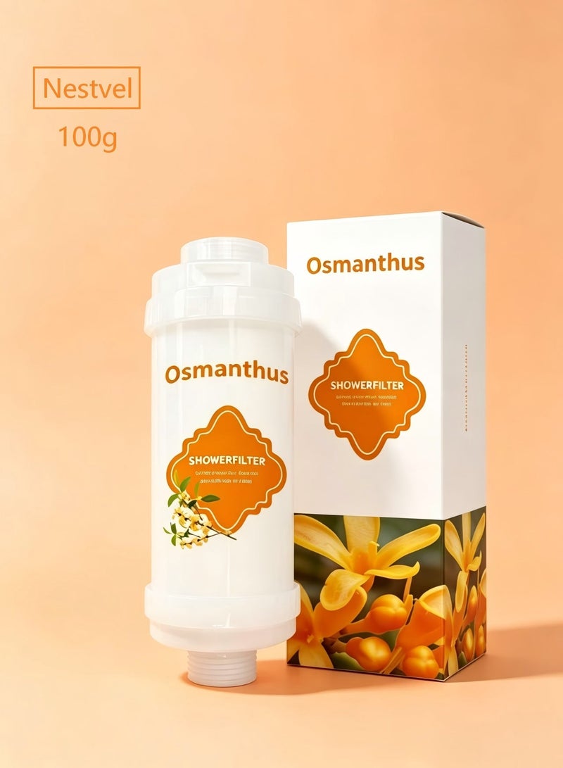 Nestvel itamin Scented Beads shower Fliter, Anti Hair Loss, Prevents Dry Skin, Chlorine Removal, Rust Removal, Relaxing Aromatherapy, Non-Toxic (Osmanthus scent),100g - Image 1