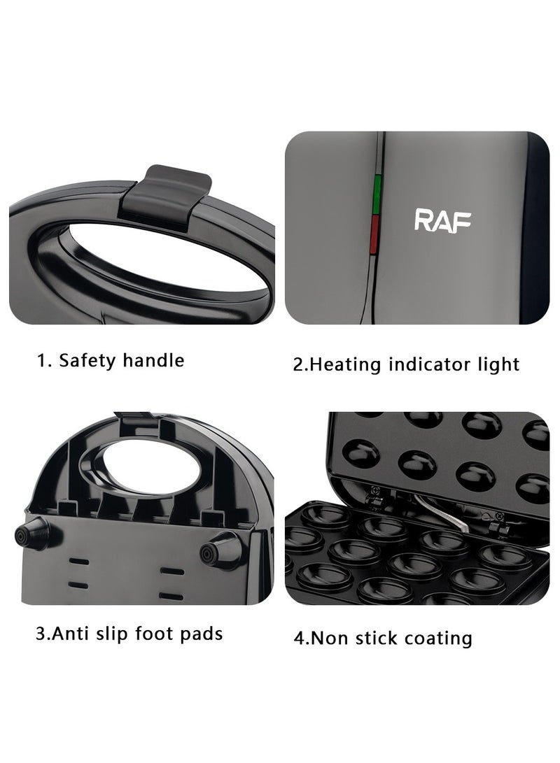 آر إيه أف ماكينة صنع الوافل الكهربائية بقوة 850 واط وماكينة صنع الجوز غير اللاصقة وماكينة صنع خبز الإفطار الصغيرة - Image 4