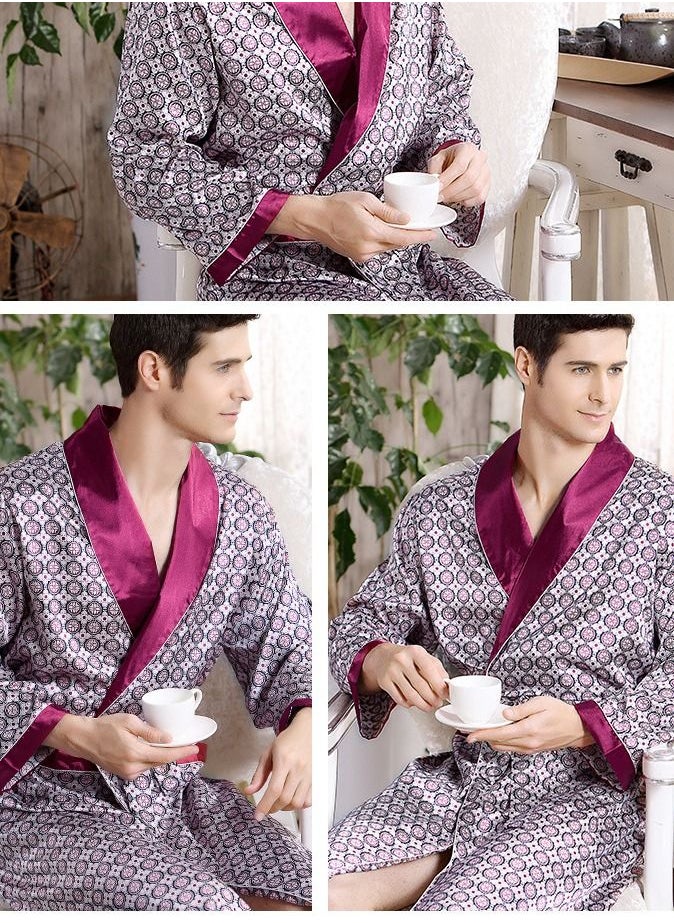 Loquat Printed Pyjama Robe Red 