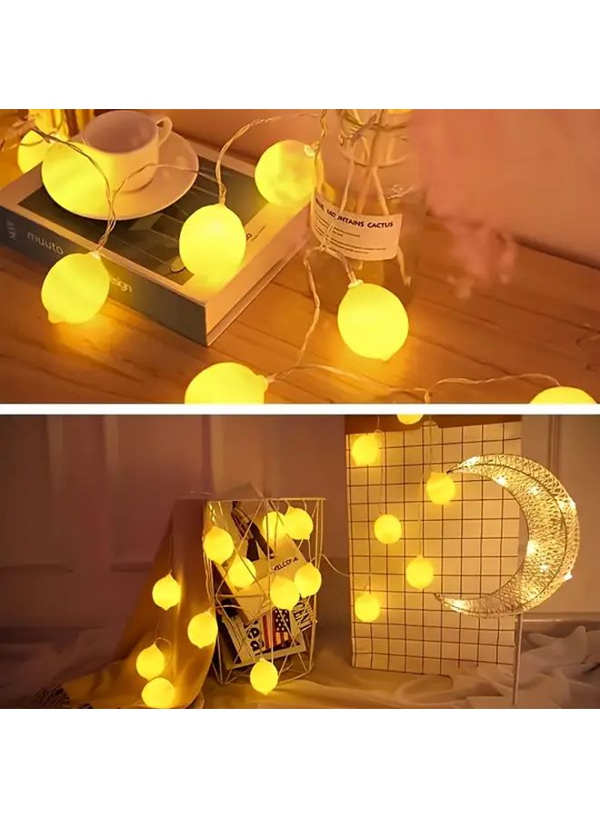 10 مصباح LED على شكل ليمون للإضاءة الزخرفية يعمل بالبطارية للاستخدام الداخلي والخارجي في الحفلات والتخييم - Image 4