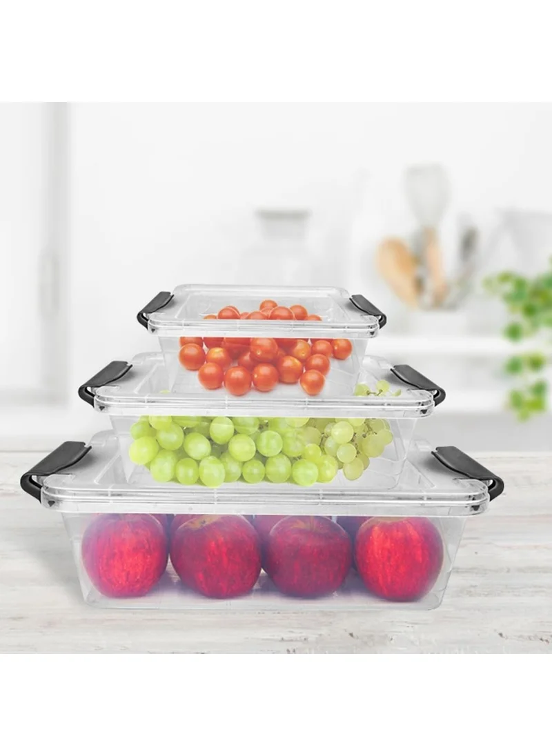 DECOBELLA Triple Storage Container Set Kitchenware