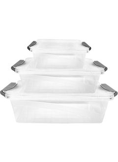 DECOBELLA Triple Storage Container Set Kitchenware  - Image 2