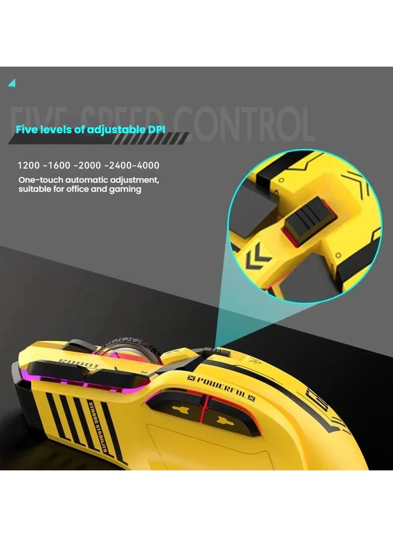 General Bluetooth three-mode wireless mouse RGB gaming computer mute type-c charging wired mechanical mouse  - Image 3