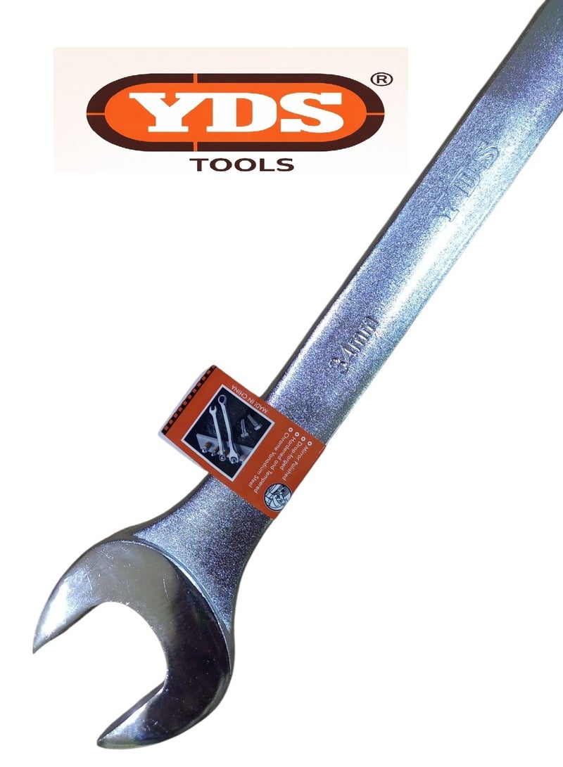 YDS 34mm Heavy Duty Combination Wrench Open & Ring – 870g Weight – Model 10006124 – YDS - Image 5