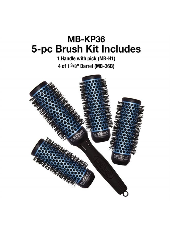Olivia Garden MultiBrush Detachable Thermal Styling Hair Brush (5-Piece Kit 1 3/8" 36mm) - Image 2