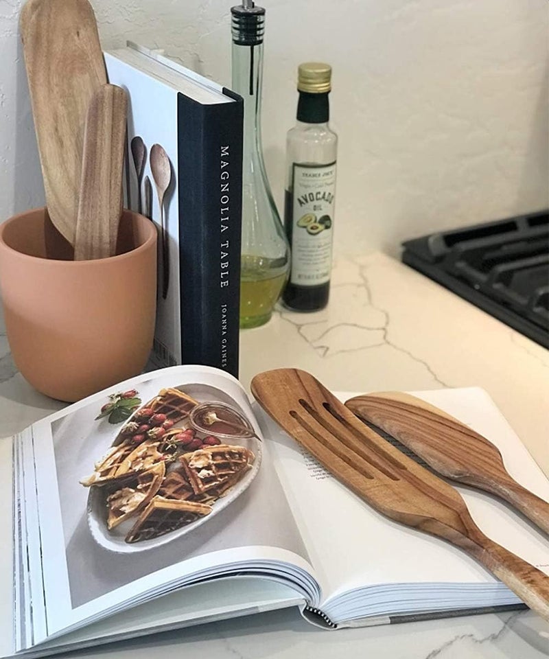 TEZZ Spurtle Set, Natural Acacia Wooden Kitchen Utensils Set of 4, Wooden Spoons Utensils for Cooking, stirring, Mixing, Serving, spurtles kitchen tools as seen on tv for NonSick Cookware - Image 5