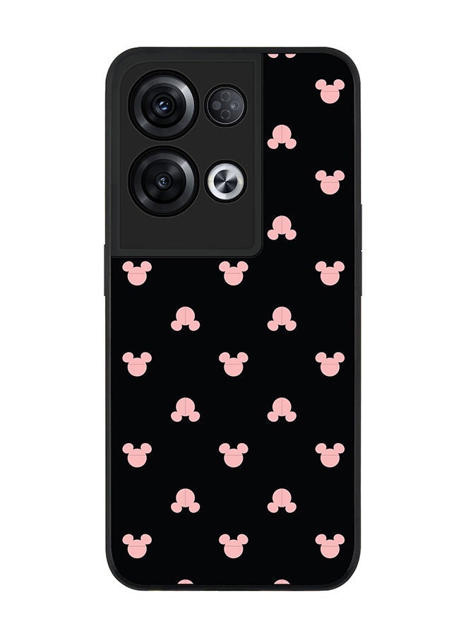 Stylizedd Rugged Black edge case for Oppo Reno8 Pro Slim fit Soft Case Flexible Rubber Edges Anti Drop TPU Gel Thin Cover - Mickey Print - Image 1