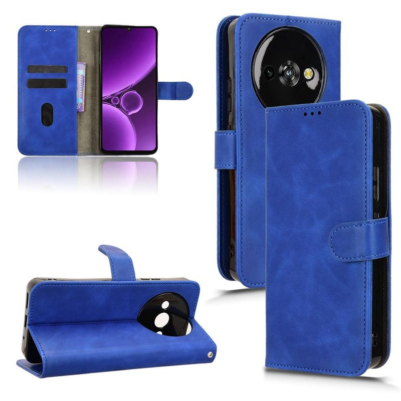 erorex For Oukitel C59 Pro  Feel Magnetic Flip Leather Phone Case(Blue) - Image 1