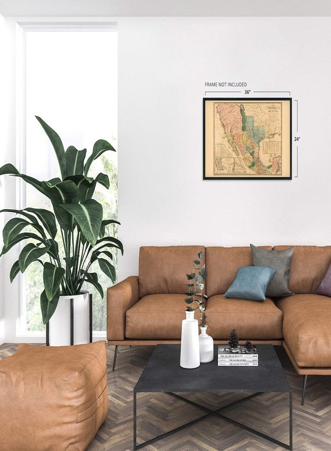 HISTORIX Vintage 1846 United States Mexico Map - 24x36 Inch Historic Wall Art - Old Map of Mexico States - Image 5