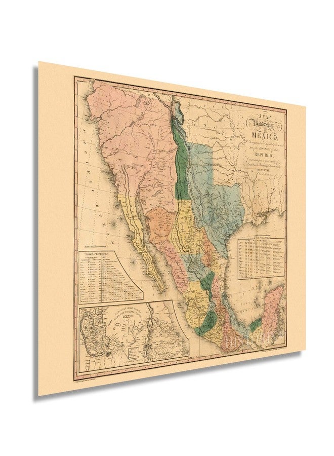 HISTORIX Vintage 1846 United States Mexico Map - 24x36 Inch Historic Wall Art - Old Map of Mexico States - Image 1