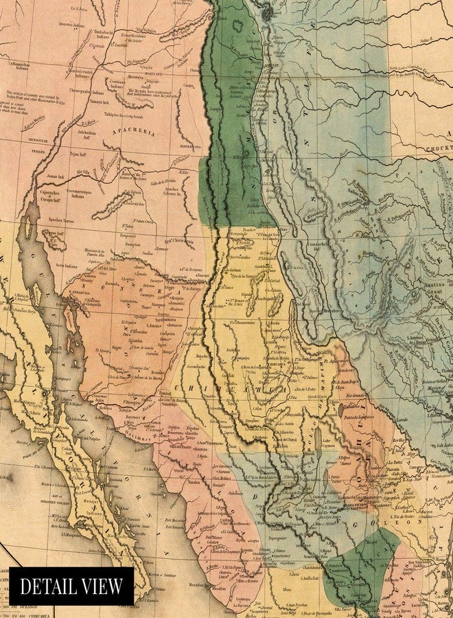 HISTORIX Vintage 1846 United States Mexico Map - 24x36 Inch Historic Wall Art - Old Map of Mexico States - Image 2