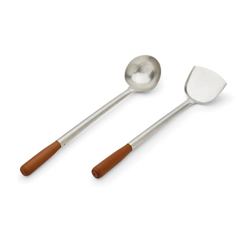 Fox Run Chuan Hoak Wok Spatula and Ladle Utensil Set
