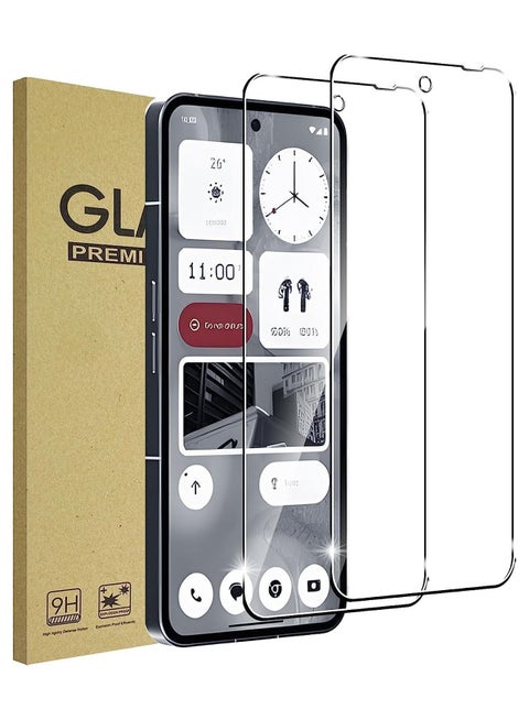 2 Pack Tempered Glass for Nothing Phone 2 Screen Protector Full screen coverage Protector Film Tempered Glass Film 9H Hardness HD Scratch Resistant