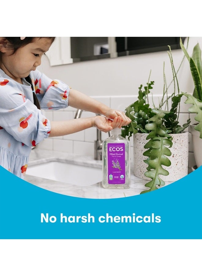 ECOS Hypoallergenic Hand Soap - All Natural pH-Balanced Handwash Soap with Vitamin E - Safe for Sensitive Skin - Lavender - 17 Oz Bottle (6 pack) - Image 3