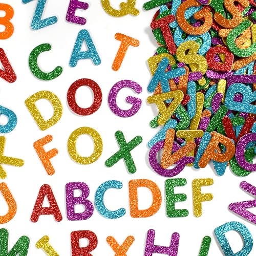 Ready 2 Learn Glitter Foam Stickers Alphabet Pack of 156 Letters SelfAdhesive Stickers for Kids Decorate Scrapbooks Cards and More - Image 1