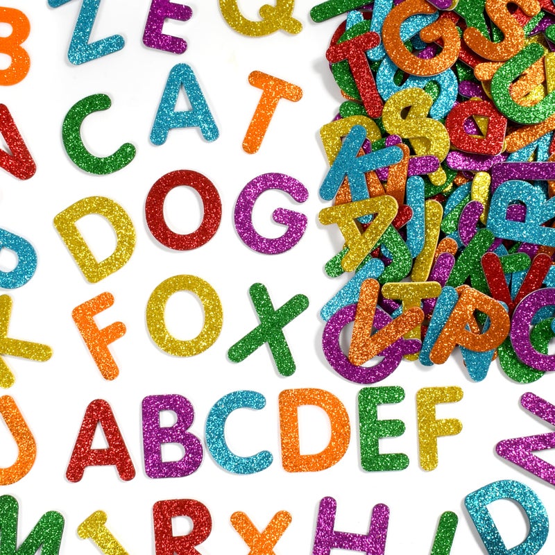 Ready 2 Learn Glitter Foam Stickers Alphabet Pack of 156 Letters SelfAdhesive Stickers for Kids Decorate Scrapbooks Cards and More - Image 2