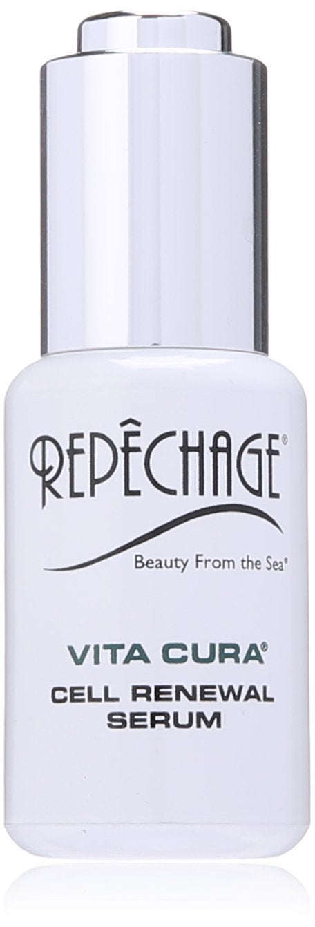 Repechage Vita Cura Renewal Serum Natural Anti-Aging Face Moisturizer with Hyaluronic Acid, Marine Seaweed, Antioxidant EGCG, & Vitamin K to Brighten, Smooth and Even Tone for Men and Women 1 fl Oz