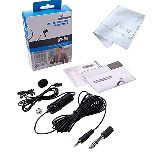 Boya by-M1 Auxiliary Lavalier Microphone Lapel Clip-on Microphone, Omnidirectional Electret Condenser Mic, TRRS 3.5mm Jack, 6.7 Meter Extreme-Long Cable, for Smartphones, DSLR, Camcorders (Black) - Image 1