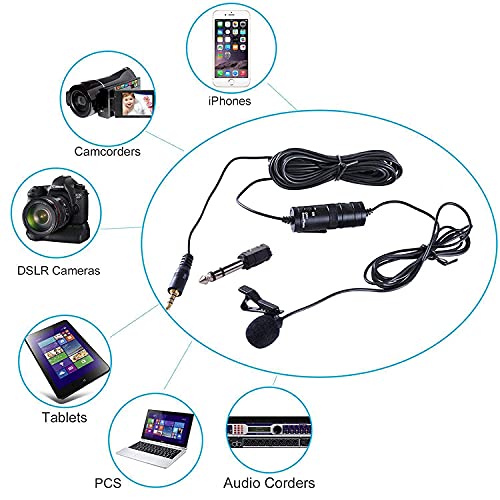 Boya by-M1 Auxiliary Lavalier Microphone Lapel Clip-on Microphone, Omnidirectional Electret Condenser Mic, TRRS 3.5mm Jack, 6.7 Meter Extreme-Long Cable, for Smartphones, DSLR, Camcorders (Black) - Image 2