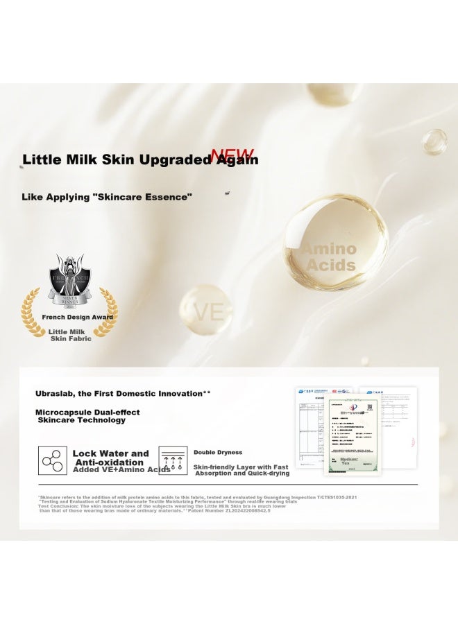 Ubras Yu Shuxin Same Style Floating Support Bra, Seamless, Push-up For Small Soft Support, Oatmeal Milk Color, Size 80a - Image 3
