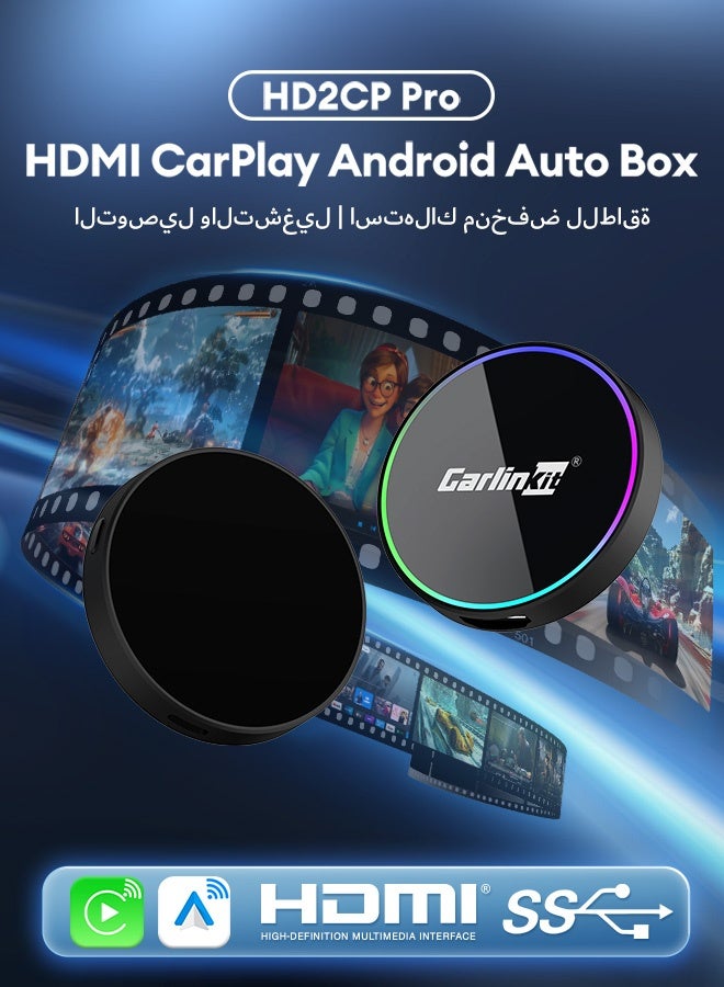 Carlinkit 2025 CarlinKit HD2CP Pro CarPlay To HDMI 3-In-1 Wireless CarPlay Android Auto Smart Car Box Plug&Play 2K Video Streaming Box - Image 2
